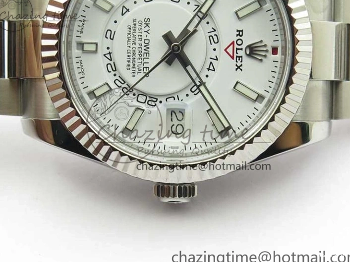 1218 Sky-Dweller 326934 SS Noob 1:1 Best Edition White Dial on SS Bracelet Asian 23J to TechFriendly 2880
